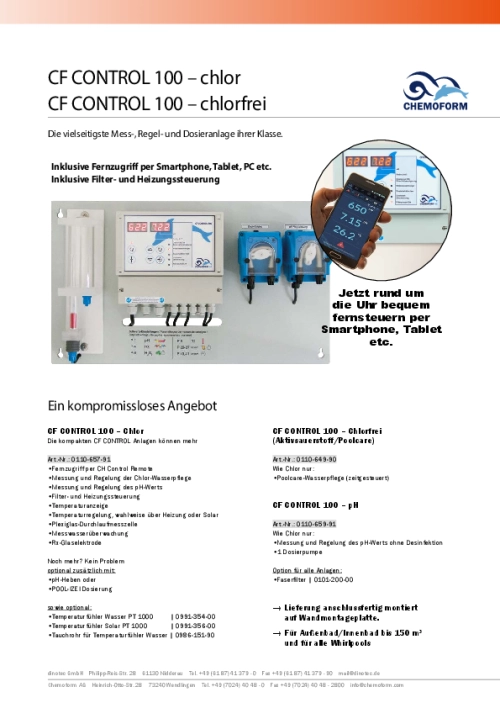 CF control 100 Wi-Fi,Rx,Ph sa kompletnom dozirnom tehnikom