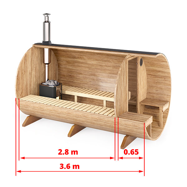 Barrel sauna S3VT