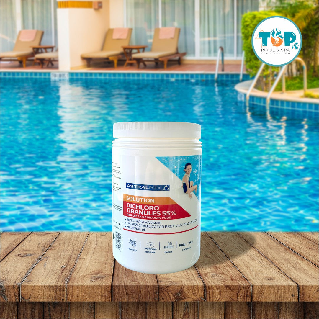 Hlorne granule 55% Dihloro 1kg, Astral pool