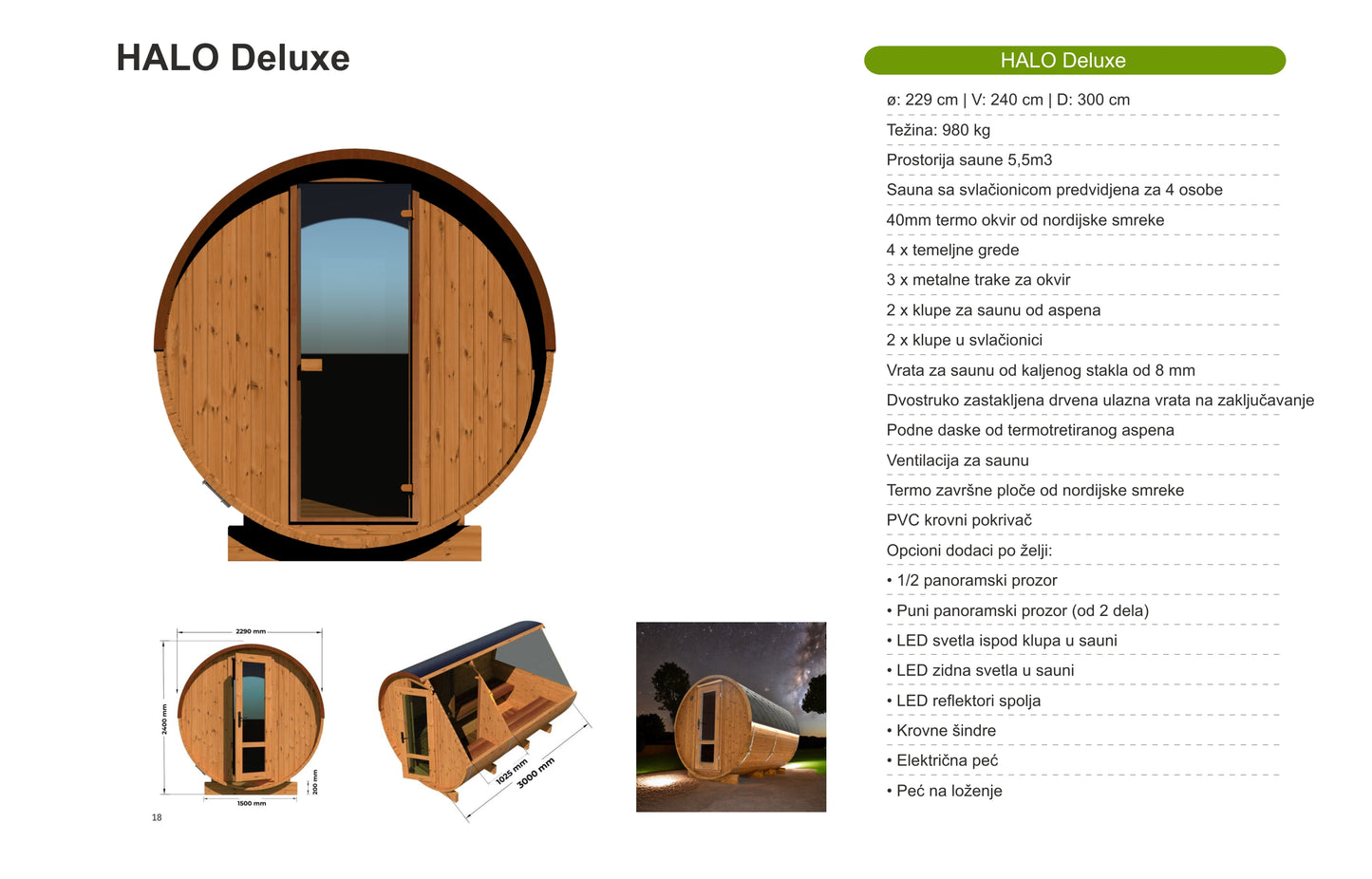 Hello Clasic Deluxe Spoljna sauna