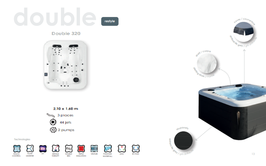 Double 320-Hidromasažna kada