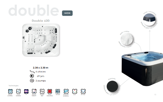 Double 620-Hidromasažna kada