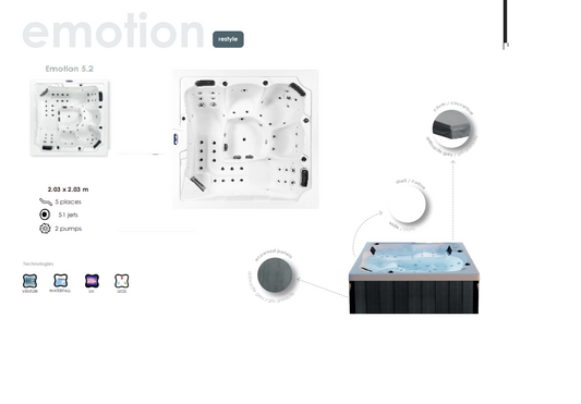 Emotion 5,2-Hidromasažna kada