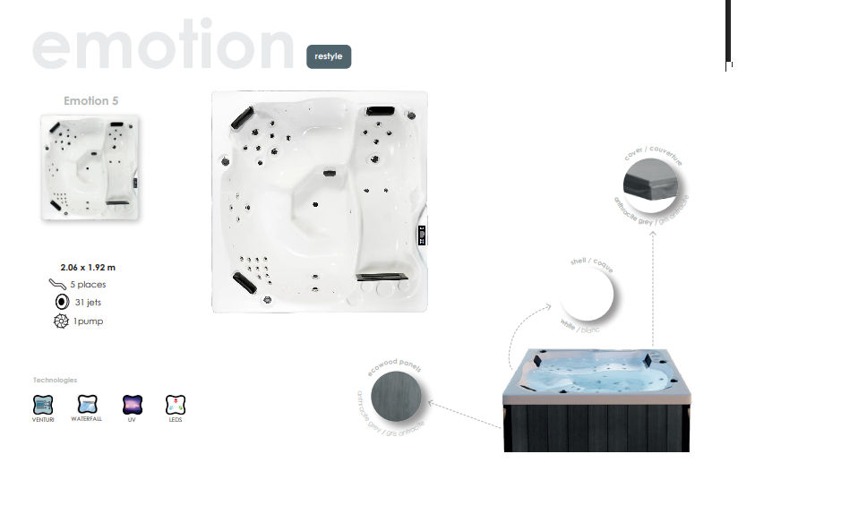 Emotion 5-Hidromasažna kada
