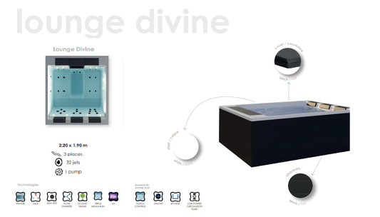Lounge Divine-Hidromasažna kada