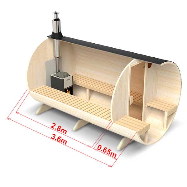 Barrel sauna S3VT